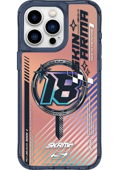 Apple Uyumlu iPhone 15 Pro Max Skinarma Magsafe Şarj Özellikli Sticker Yapıştırmalı Drift Kapak Mavi
