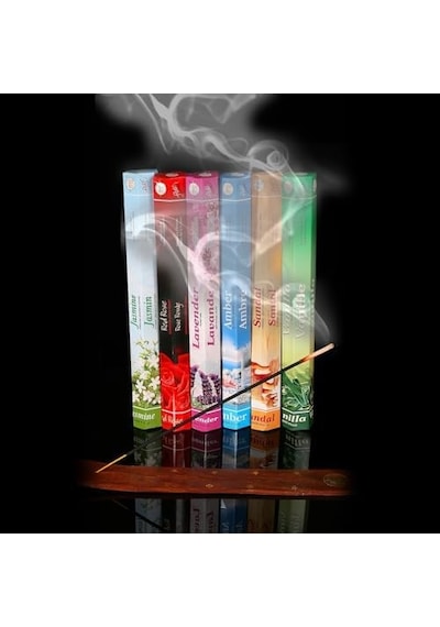 Flute Çubuk Tütsü Seti, 6 Lı Karma Tütsü Seti 6x20 120 Çubuk Acı Kahverengi