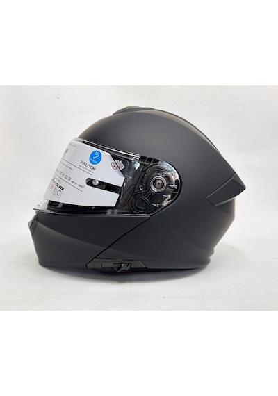 Mt Kask Genesis Sv Pure A1 Mat Siyah Çene Açılır Kask Iç Güneş Vizörlü Mat Siyah - Siyah