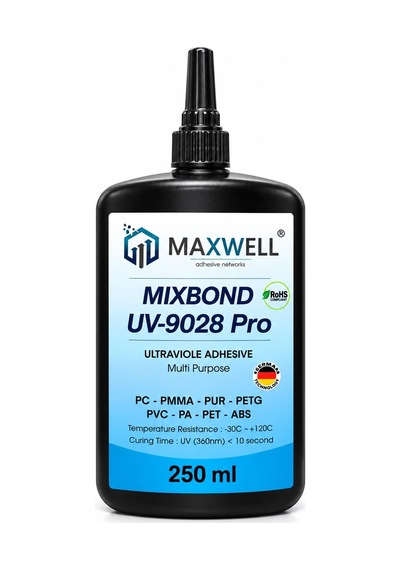 Mıxbond Uv-9028 Pro 250 Ml + 100w Uv Led Lamba Seti Şeffaf Uv Yapıştırıcı, Pc, Pmma, Pur, Pvc, Pa Ve Petg İç Genel