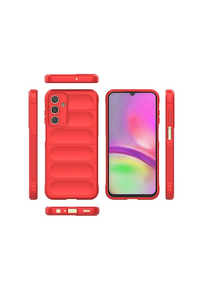Galaxy Uyumlu A25 Kılıf Kamera Korumalı Esnek Silikon Parmak Şeritli Pazarplus Siyah