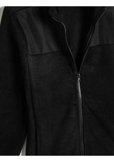 Koton Fermuarlı Polar Sweatshirt Dik Yaka Uzun Kollu Haki 5wkb10018tk Haki
