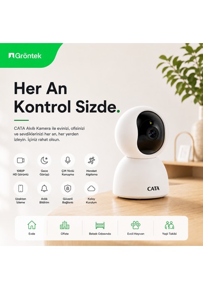 360 Derece İç Mekan Wifi Akıllı Ip Kamera