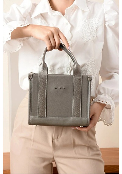 Just Polo Kadın Yeni Sezon Ayarlanabilir Askılı Lüks El Ve Omuz Çantası Shoulder Bag Ebat: 19 X 23 Cm Gri 33272463