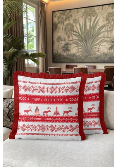 Nordik Noel Temalı Saçaklı Yastık Kılıfı - Vintage Kış Rustik Kırmızı Beyaz Püsküllü Kırlent Kılıfı Koyu Ayışığı Gümüş Nordik Noel Temalı Saçaklı Yastık Kılıfı - Vintage Kış Rustik Kırmızı Beyaz Püsküllü Kırlent Kılıfı Koyu Ayışığı Gümüş