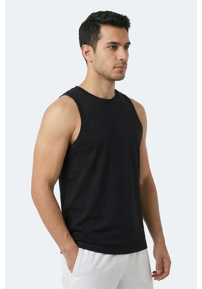 Slazenger Kulap Erkek Kolsuz Siyah Tişört Siyah