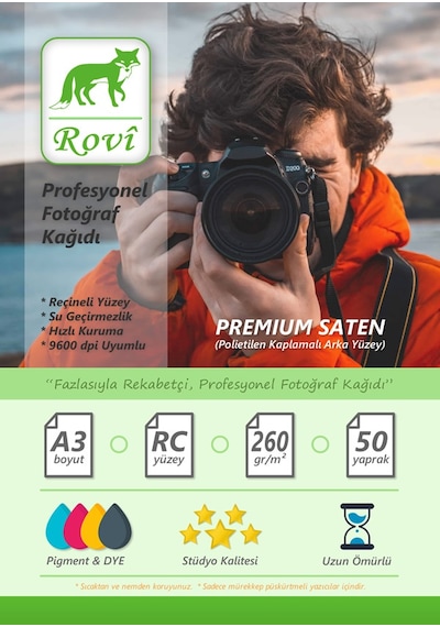 Rovi Rapunzel Satin Fotoğraf Kağıdı 260Gsm 50Yp A3