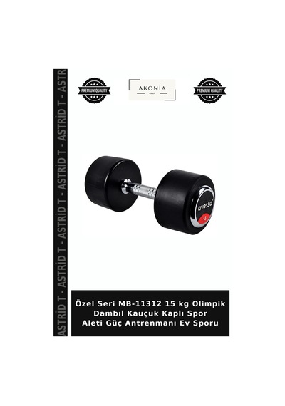 Özel Seri Mb-11312 15 Kg Olimpik Dambıl Kauçuk Kaplı Spor Aleti Güç Antrenmanı Ev Sporu