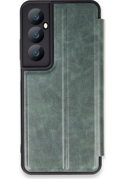 Newface Realme C65 Kılıf Flip Cover - Semeglbl - 32 Koyu Yeşil