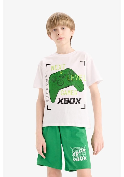 Defacto Erkek Çocuk Xbox Pijama Takımı Kısa Kollu Üst Beli Lastikli Şort E0345a825hswt34 Beyaz