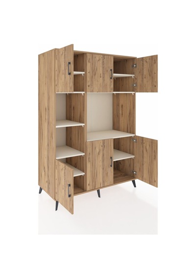 Kronos Dolap 9 Raflı 6 Kapaklı 132x59x195 Çam-çam/aytaşı Çam