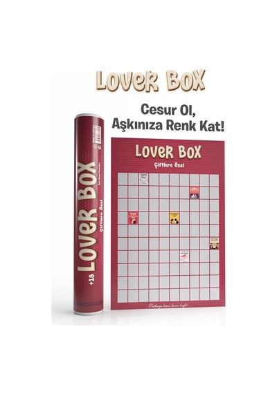 Lover Box Çiftlere Özel Kazı Kazan Poster, 100 Yetişkin Aktivitesi, Premium Kalite, Koruyucu Kaplama