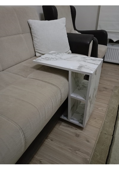 Tekerlekli  Yan Sehpa C Sehpa Koltuk Sehpası  Koltuk Yanı Sehpası Raflı