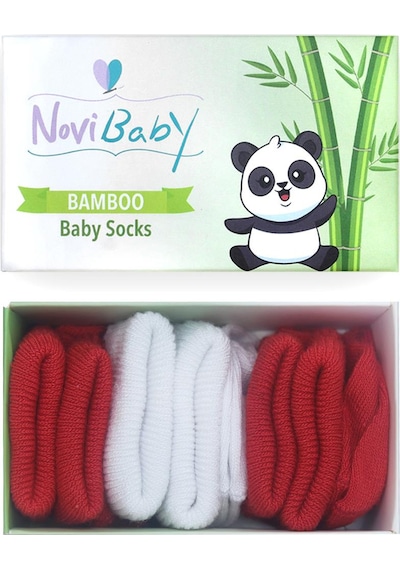 Novibaby 3'lü Bambu Yenidoğan Bebek Çorabı I Flag I 0-6 ay "Karışık Renkli"