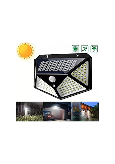 Ayrex Zauss 4 Adet Solar Güneş Enerjili Hareket Sensörlü 4 Taraflı Bahçe Garaj Ev Aydınlatma Lambası