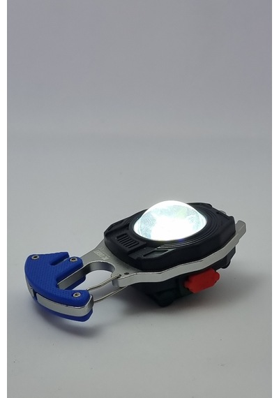 Şarjlı Kamp Feneri Anahtarlık El Feneri Elektronik Çakmak Type-c Şarj Acil Durum Kamp Ekipmanı 5417 Mavi