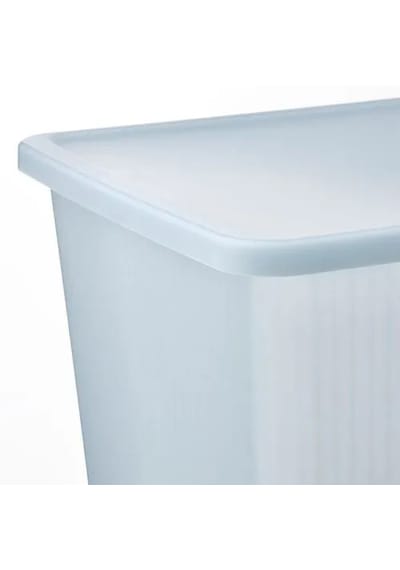 Ikea Rykta Şeffaf Gri-mavi 36x50x35 Cm/44.5 Lt Kapaklı Kutu Açık Mavi
