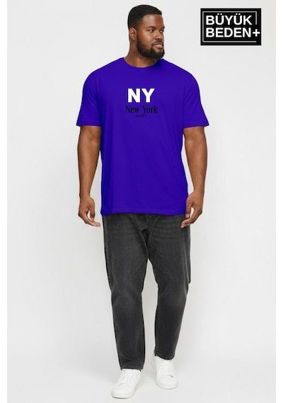 Superlife Erkek Büyük Beden Ny New York Baskılı 3xl-6xl Bisiklet Yaka Tshırt Spr26bts510-15 Saks Mavi Superlife Erkek Büyük Beden Ny New York Baskılı 3xl-6xl Bisiklet Yaka Tshırt Spr26bts510-15 Saks Mavi