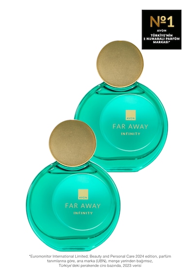 Far Away Infinity Kadın Parfüm Edp 50 Ml. İkili Paket Yeni Şişe Çiçek