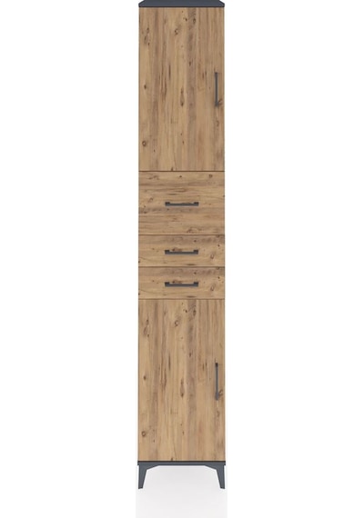 Hyperion Dolap 4 Raflı 3 Çekmeceli 2 Kapaklı 44x44x243 Antras... Antrasit