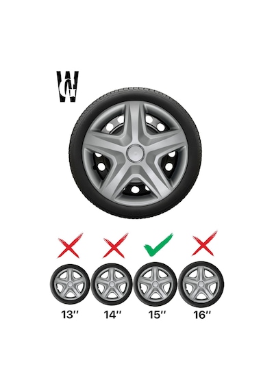 Toyota Yaris 15 İnç Jant Kapağı 4 Adet Gri G104