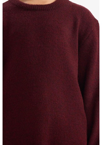 Defacto Kız Çocuk Bisiklet Yaka Volanlı Triko Kazak G3236a825wnbr125 Bordo-br125