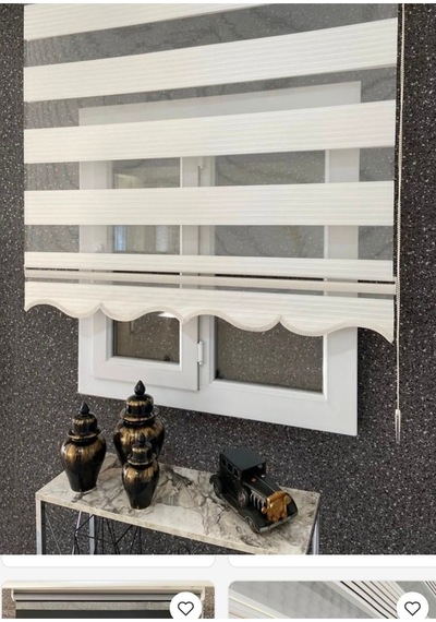 Krem Rengi Ev Ofis Zebra Stor Perde Etek Dilimli Krem - 97807077 Krem