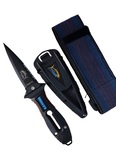 Pelajik Ranger Pro Kol Bandı Dalış Bıçağı Şiş Kakıçlı Paslanmaz Çelik Zıpkıncı Bıçağı Siyah