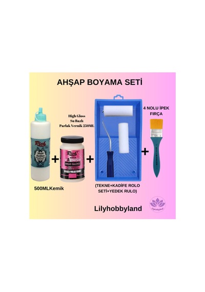 Ahşap Boyama Seti-kemik - 691404291 Diğer