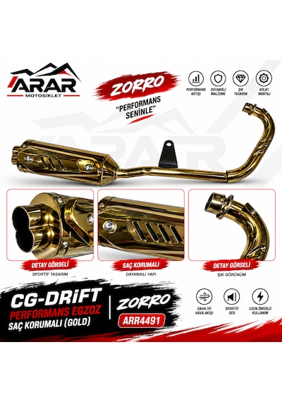 Cg-drift Performans Egzoz Saç Korumalı Gold -zorro-arr4491
