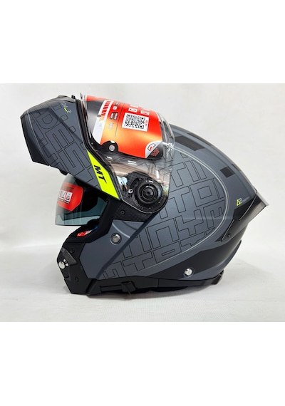 Mt Atom 2 Sv Destiny C2 İç Güneş Vizörlü Çene Açılır Kask Mat Gri