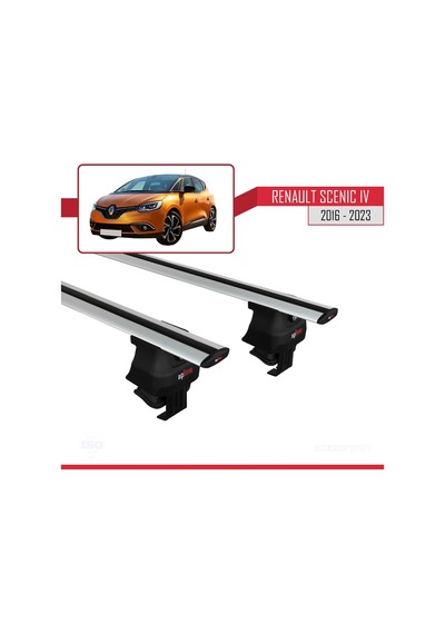 Renault Scenic Iv 2016-2023 Arası İle Uyumlu Ace-4 Ara Atkı Tavan Barı Gri