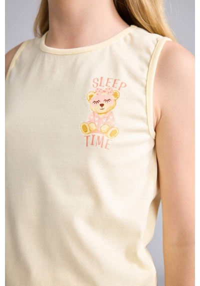 Defacto Regular Fıt Ayıcıklı 2li Açık Sarı Pijama Takımı Kız Çocuk H8113a826smyl498 Sarı-yl498