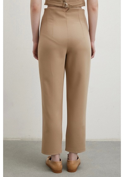 Önü Pensli Skinny Kumaş Pantolon Vizon Vizon