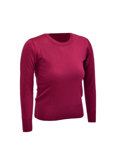 Kadın Sıfır Yaka Spor Kazak Bgl-st04085 Bordo