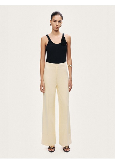 Nocturne Yüksek Bel Wide Leg Pantolon N26yn3483 Sarı