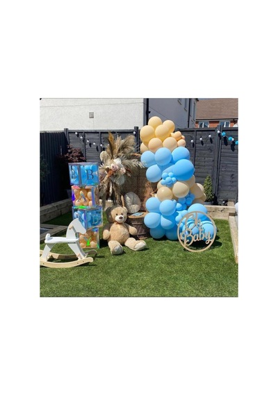 Pastel Makaron Mavi Ve Ten Rengi Balon Zinciri 100 Adet A