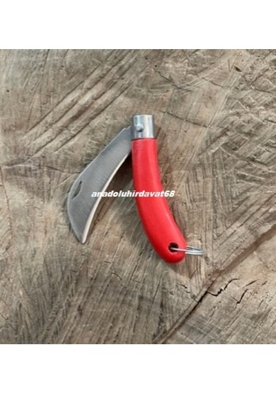 Dmr Çelik Eğik Model Mini Kamp Çakı Anahtarlık Kamp Çakı Mini Cep Kamp Çakısı El Yapımı 5cm Sarı Kırmızı