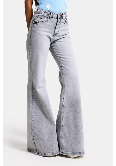 Itsbasic Kadın Gri 4s6-12 Mry Flare Fit Komfort Kumaş Denim Jean
