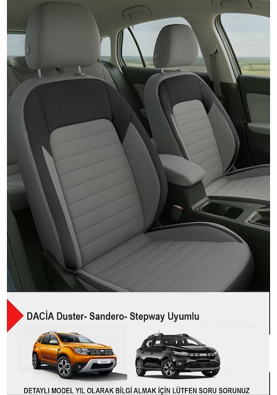 Mocha Taytüyü Oto Koltuk Kılıfı Dacia Sandero-stepway-duster Uyumlu Füme