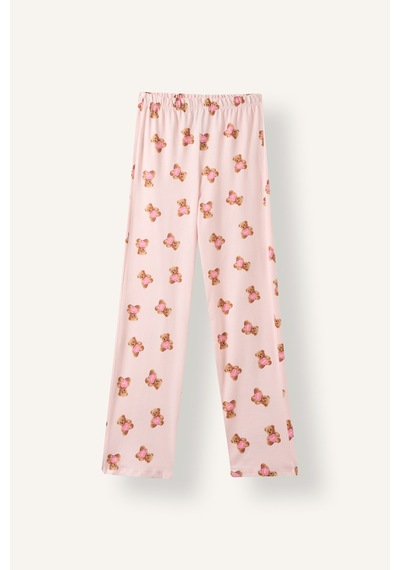 Defacto Ayıcık Desenli Düğmeli 2li Pijama Takımı Kız Çocuk I6087a826wnpn114 Pembe-pn114