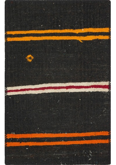 Gerçek El Dokuma Sari Turuncu Rengi Kilim Paspas