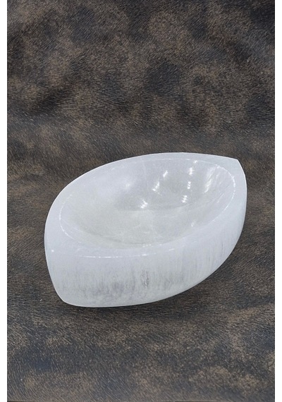 Enerji Çanağı Beyaz Selenit Oval Kase 45ov