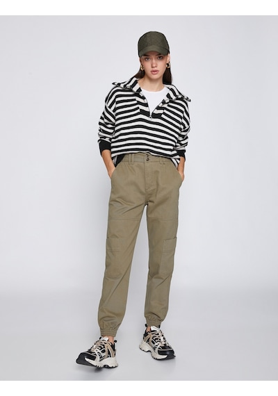 Koton Jogger Kot Pantolon Cep Detaylı Haki 3wal40041mw 3WAL40041MW847 Haki