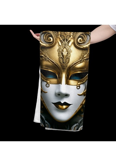 80x150 Su Emici Banyo Havlusu Antibakteriyel Hipoalerjenik Mask1 Altın - Siyah
