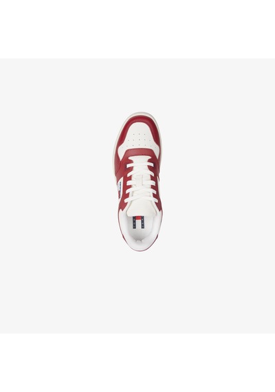 Tommy Hilfiger Jeans Cupsole Leather Kadın Kırmızı Spor Ayakkabıen0en02505