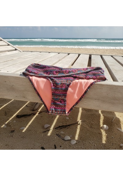 Bonbon Kadın Plaj Giyim Desenli Bikini Alt Bb2566 Çok Renkli