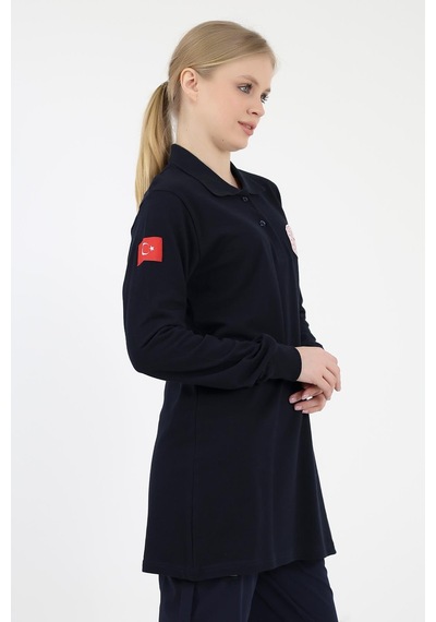 112 Yakalı Tshirt Tunik - Lacivert-7176 Lacivert