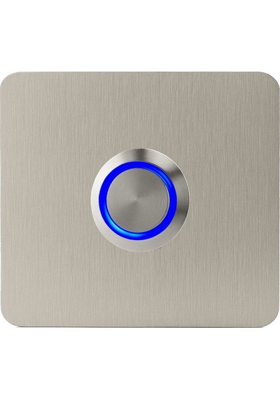 Lockway Z402m Paslanmaz 304 Kare Zil Butonu 60x60mm Mavi Led