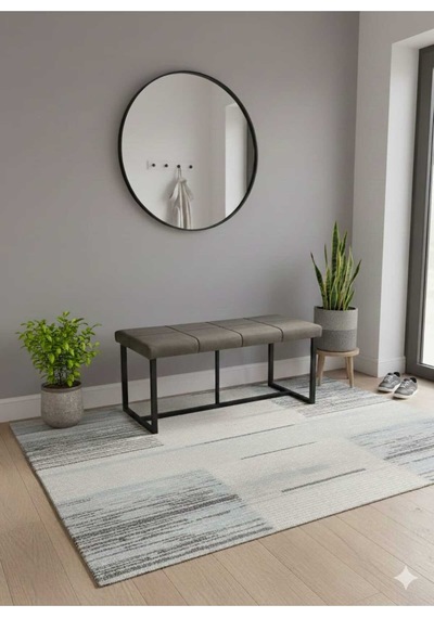 Özcan Metal Siyah Metal Ayaklı Bench Puf Bank Antre Mutfak Salon Yatak Odası Puf Bank 105 40 Kahverengi
